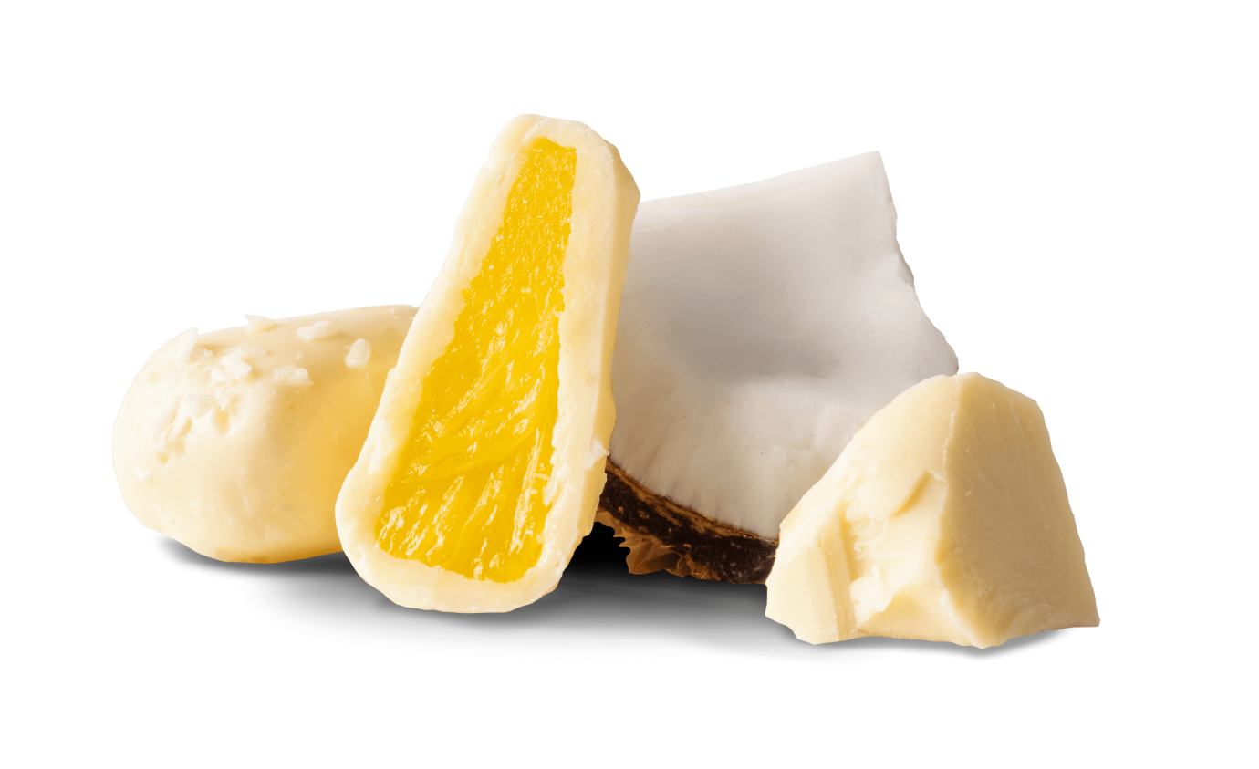 Ananas aus der Natur HYPER-CHILLED in weißer Schokolade &amp; Kokosnuss